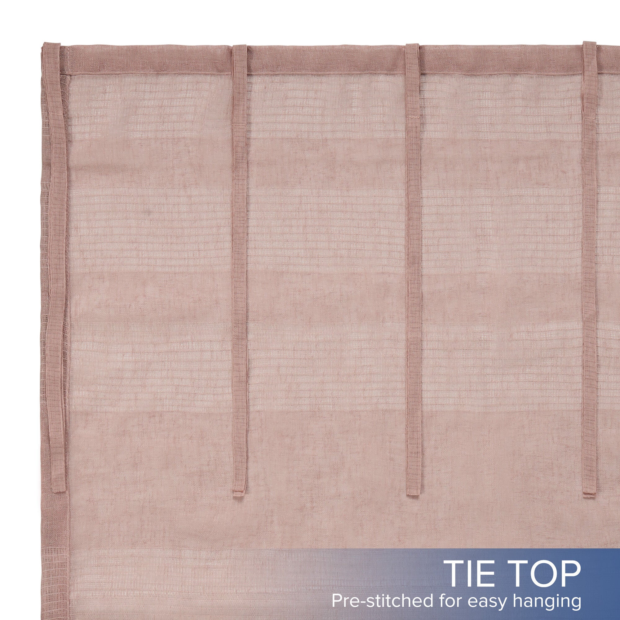 Stripe Sheer Tie Top Panel Pair, BLUSH, alternate image number 4