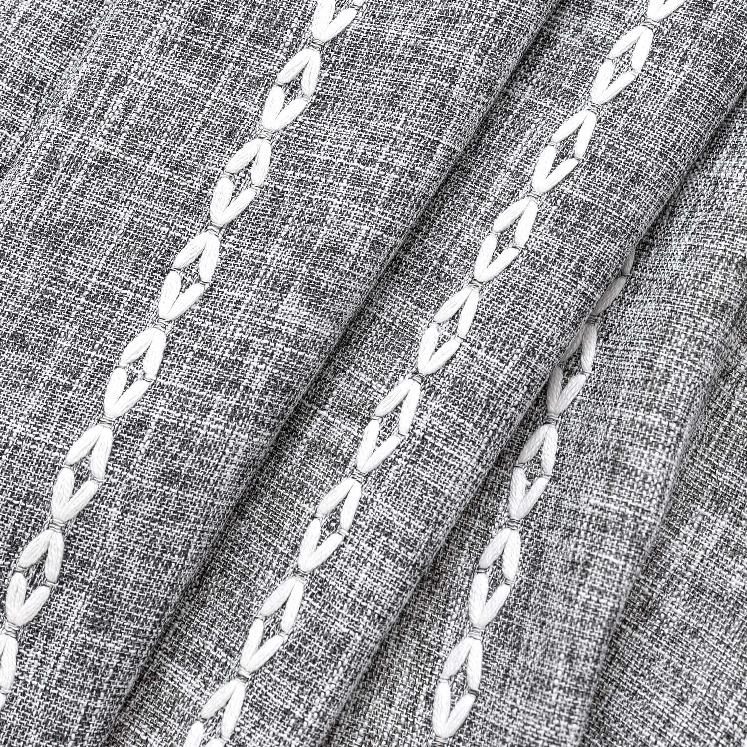 Boho Tassel Light Filtering Curtain Pair, CHARCOAL GRAY, alternate image number 1