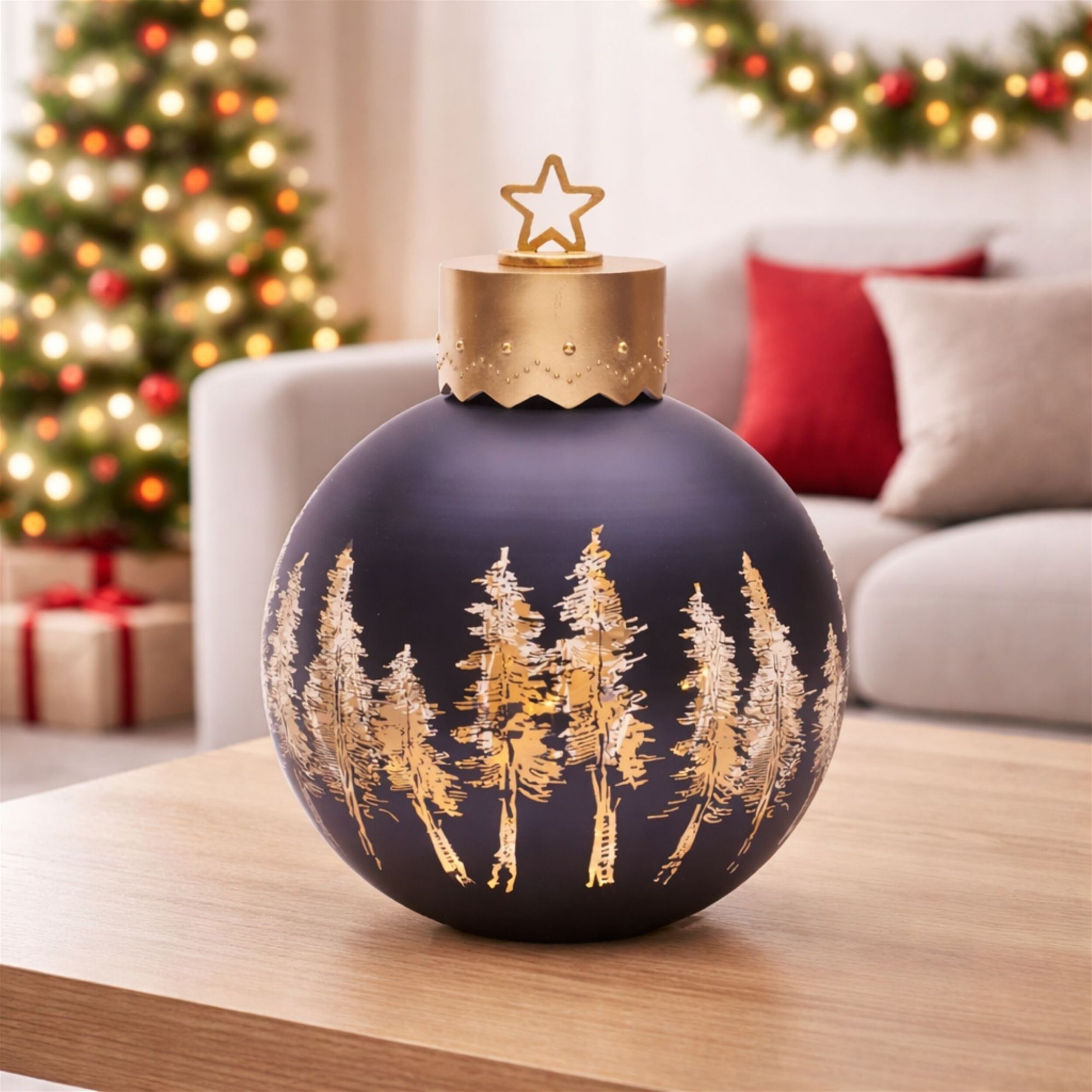 LED Pine Tree Ornament Decor 12 inches75 inchesH, BLUE GOLD, alternate image number 3