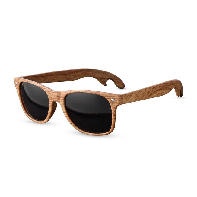 Faux Wood Bottle Opener Sunglasses, NATURAL, hi-res image number null