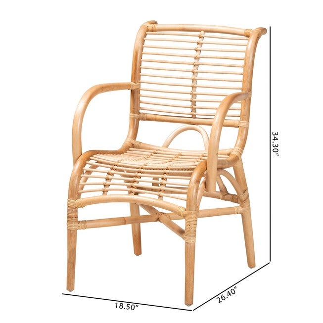 Seminyak Modern Bohemian Natural Rattan Lounge Chair, , alternate image number null
