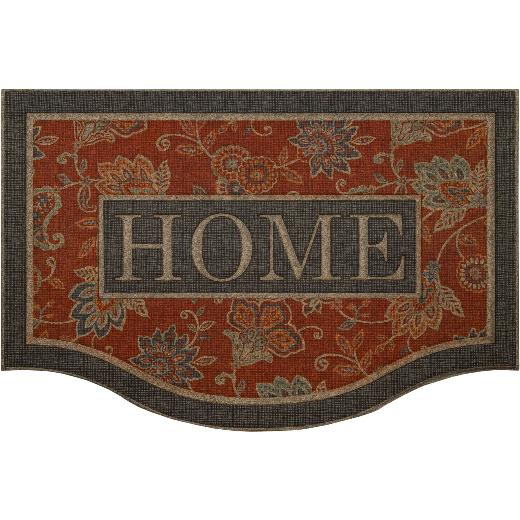Cozy Jacobean Door Mat - All Weather Rug, Chestnut | Catherines