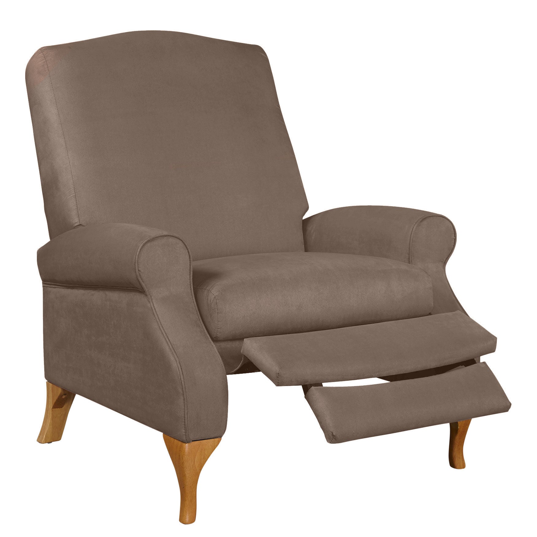 Suede Recliner 350 lbs Extra Wide Weight Capacity Mushroom Catherines