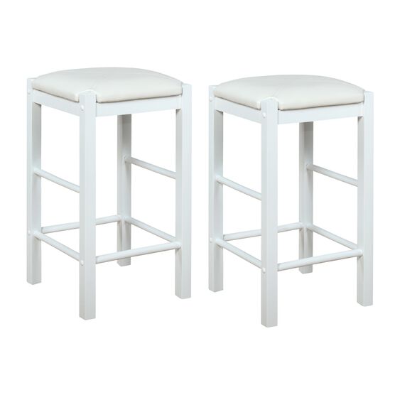 Lancer Backless Counter Stools, White - Set of Two, WHITE, hi-res image number null