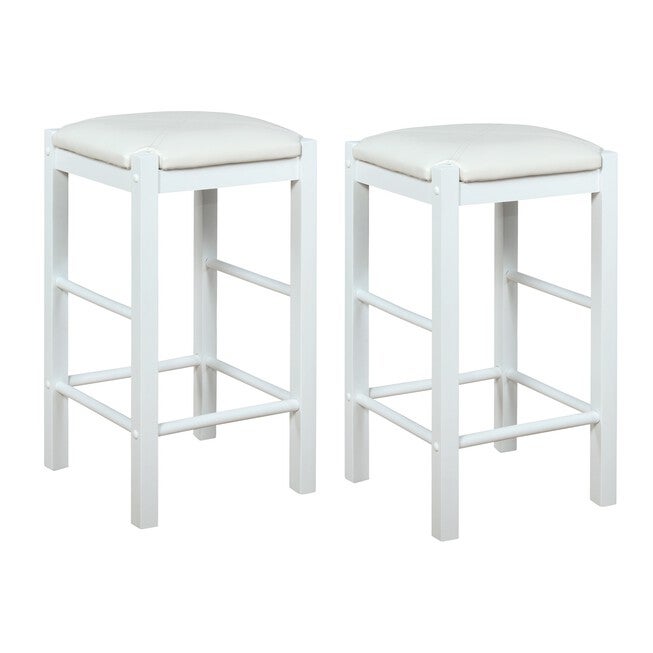 Lancer Backless Counter Stools, White - Set of Two, WHITE, hi-res image number 0