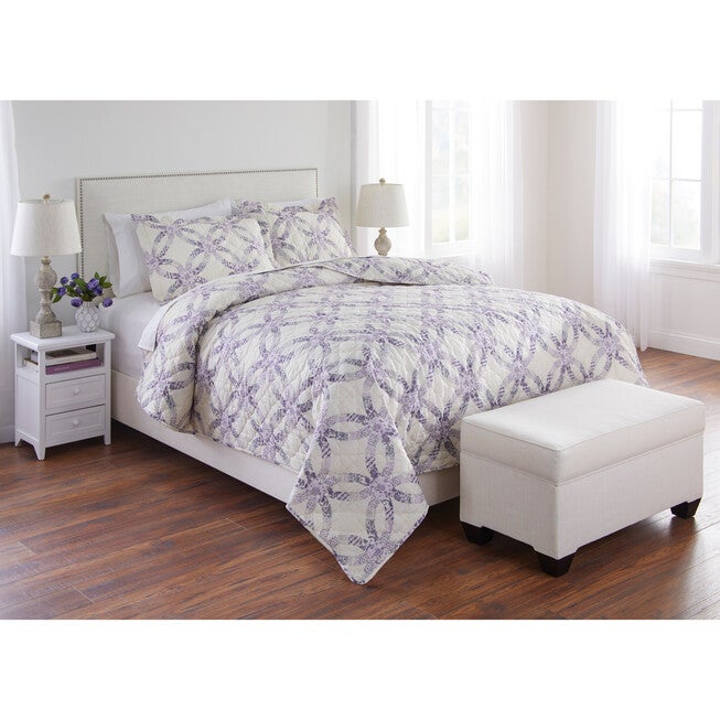Cannon Wedding Ring Quilt Set, LILAC, hi-res image number 0
