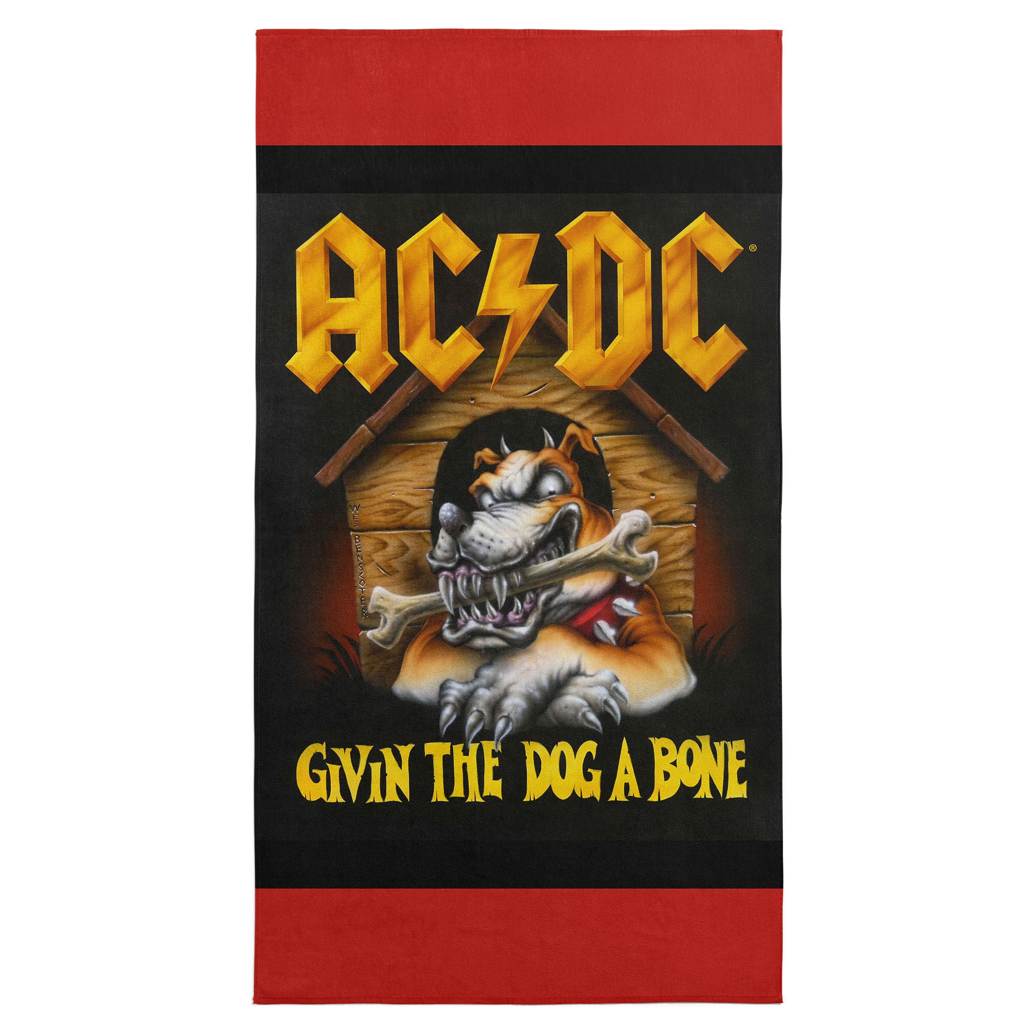 AC/DC Give Em A Bone Microfiber Beach Towel 30x60 inches, AC DC, hi-res image number 0