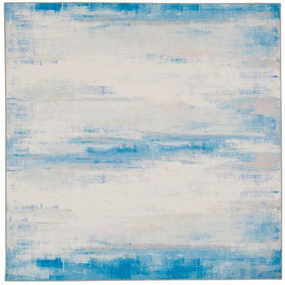 Washable Tiana Ivory/Blue Rug, IVORY, hi-res image number null