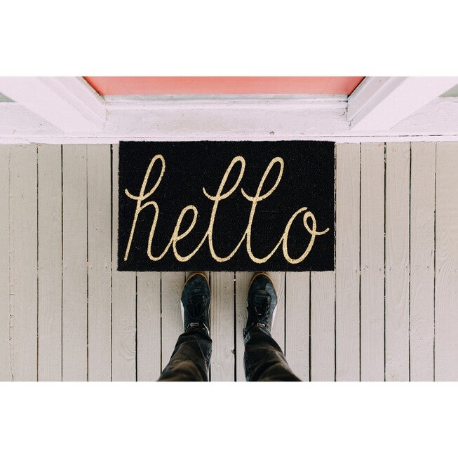 Black Hello Doormat, , alternate image number 6