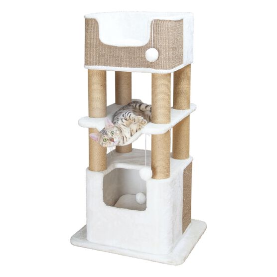 Lucano Cat Tower Scratching Post Cream, , on-hover image number null