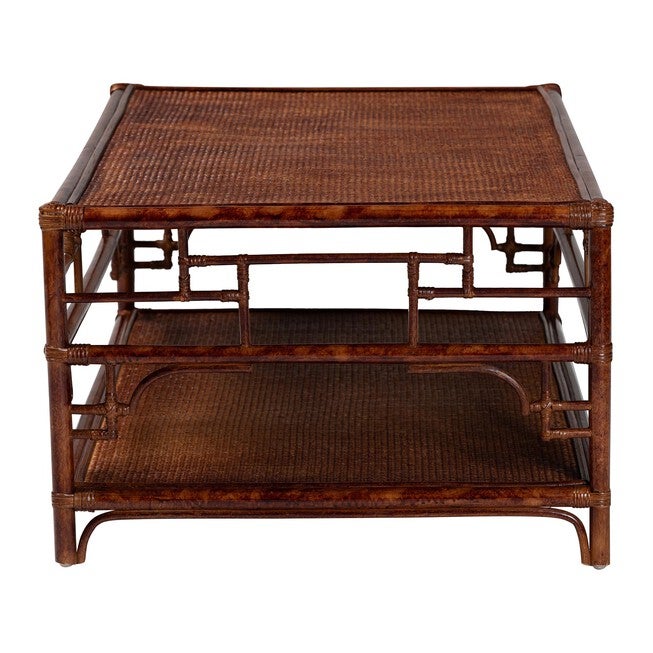Sebalio Tortoise Natural Rattan Coffee Table, BROWN, alternate image number null