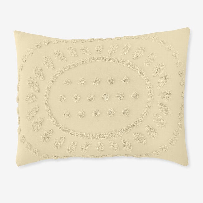 Audrey Medallion Chenille Shams, OATMEAL, hi-res image number 0