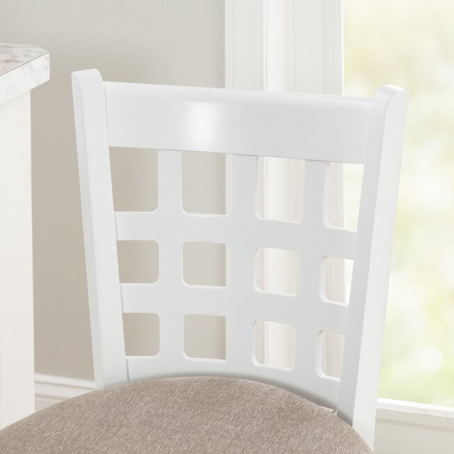 Lola Counter Stool White Upholstered Set of 2, , alternate image number null