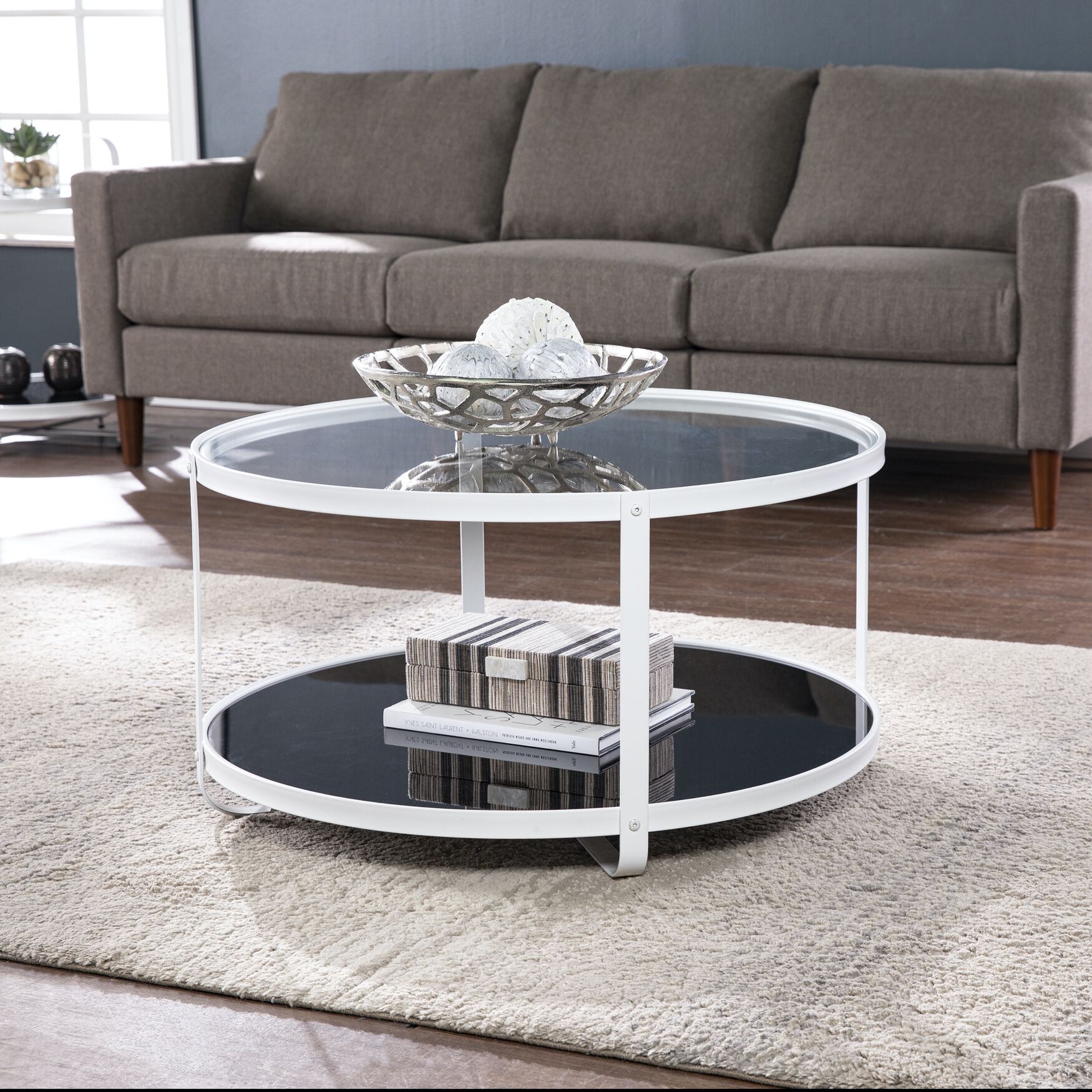 Vimmerly Glass Top Cocktail Table, BLACK, hi-res image number 0
