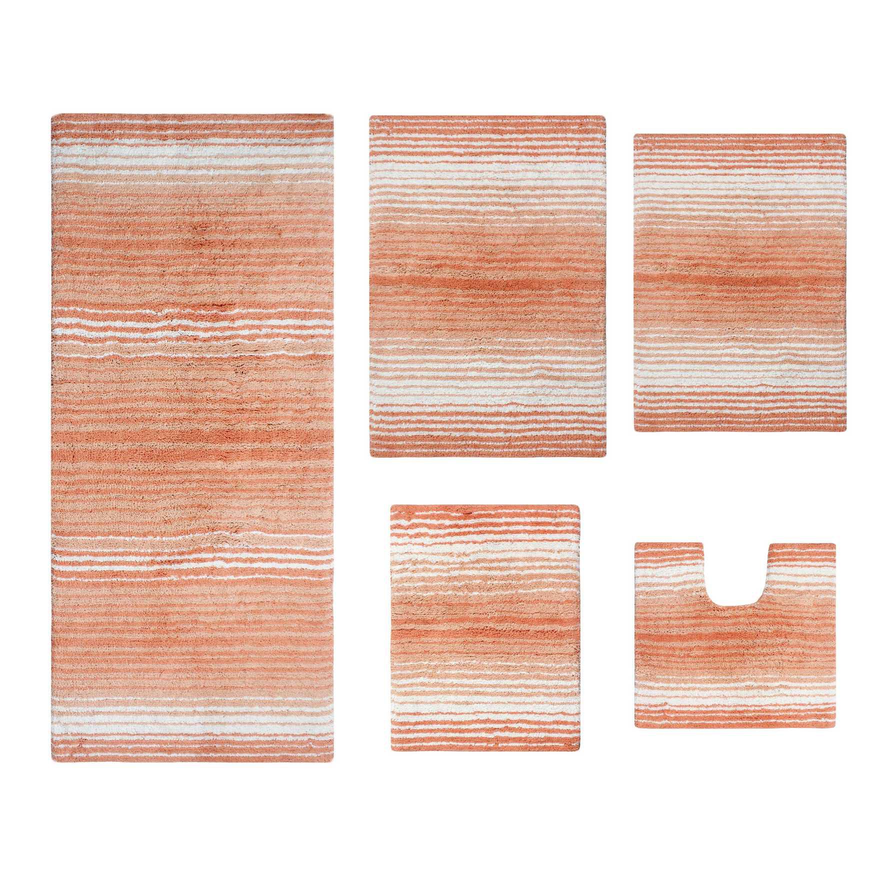 Gradiation 5 Piece Set Bath Rug Collection, CORAL, hi-res image number 0