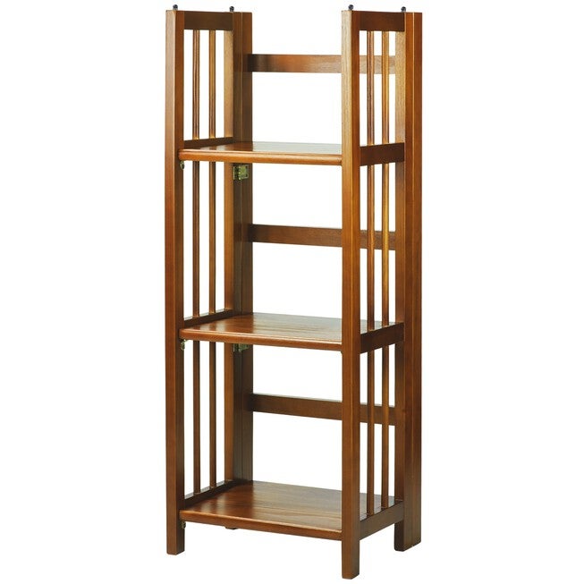 3-Shelf Folding Bookcase 14 inches Wide-Honey Oak, , alternate image number 4