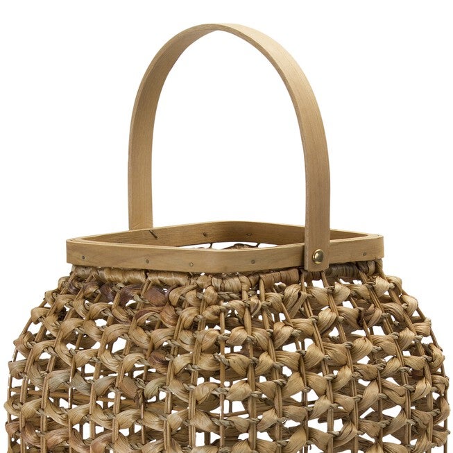 Lantern 20 inchesH Wicker/Glass, BEIGE/BROWN, alternate image number null