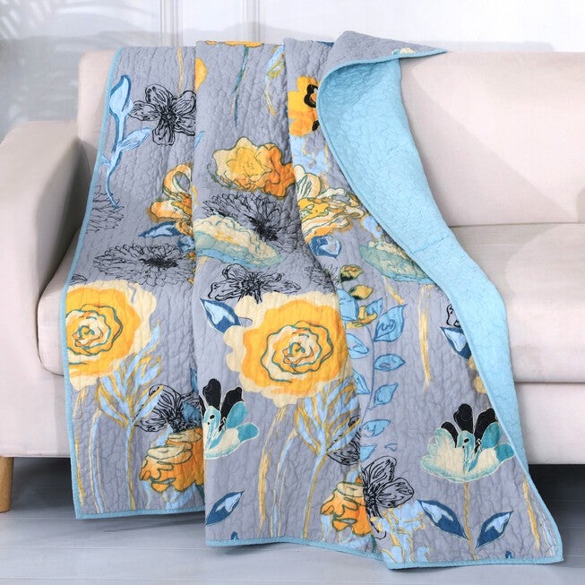 Watercolor Dream Quilted Throw Blanket, GRAY, hi-res image number 0