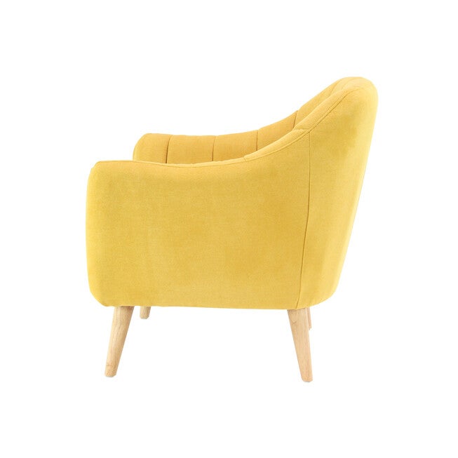 Yellow Polyester And Wood Modern Accent Chair Accent Chair, , alternate image number null