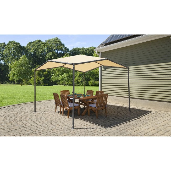 10x10 Pacifica Gazebo Canopy Charcoal Frame and Marzipan Tan Cover, , alternate image number null