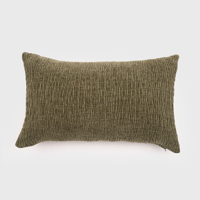 SETA TEXTURED CHENILLE PILLOW 24x14, MOSS GREEN, hi-res image number null