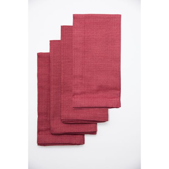 Danube 4 Pk Cloth Napkins, RED, hi-res image number null