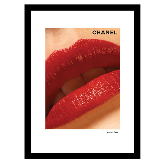 Chanel Big Red Lips - Red / White - 14x18 Framed Print, RED WHITE, hi-res image number null