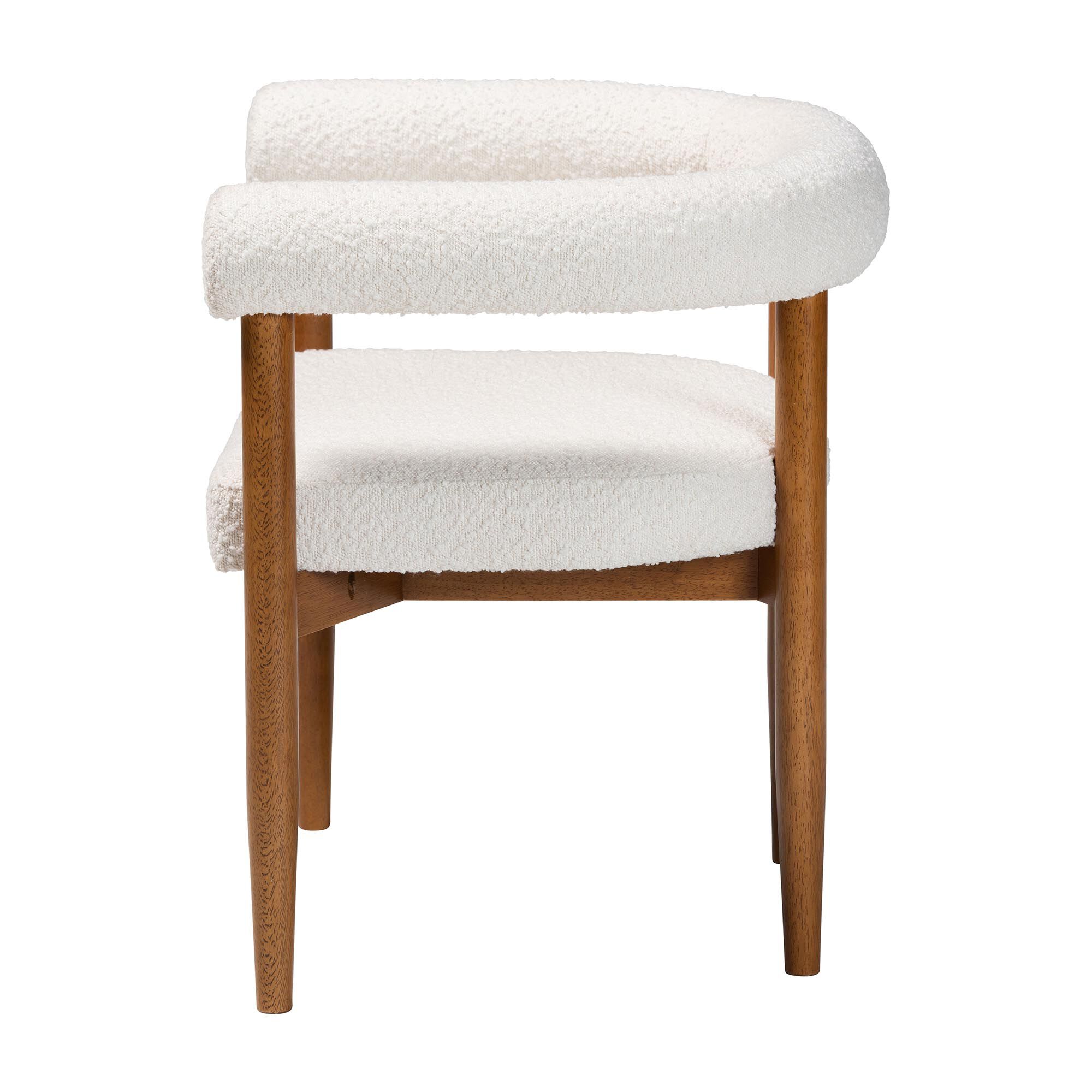 Caia Boucle Dining Chair, CREAM, alternate image number 3