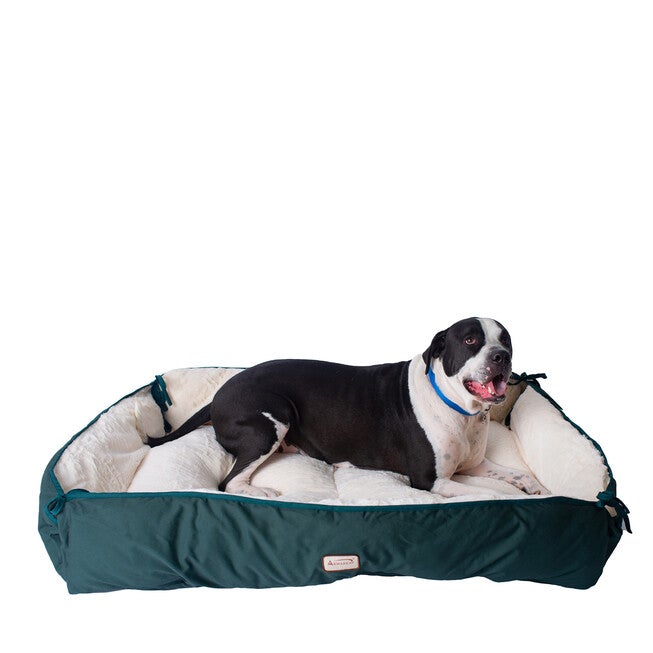 Pet Bed & Mat, Luxury soft Dog Cushion, Laurel Green/Ivory, Large, GREEN, hi-res image number 0