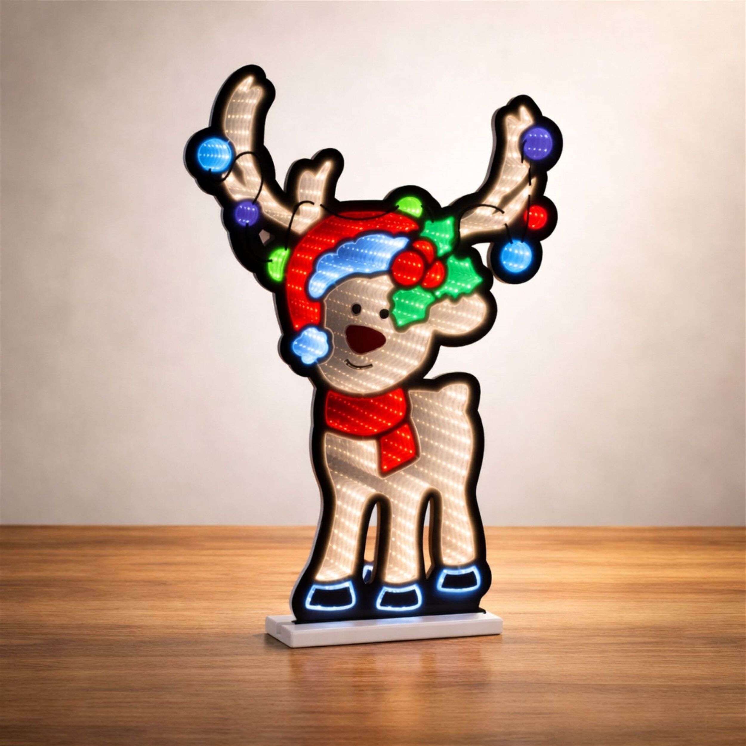 Reindeer with Holiday Lights Ekkolight 23.5 inches, MULTICOLOR, alternate image number 1