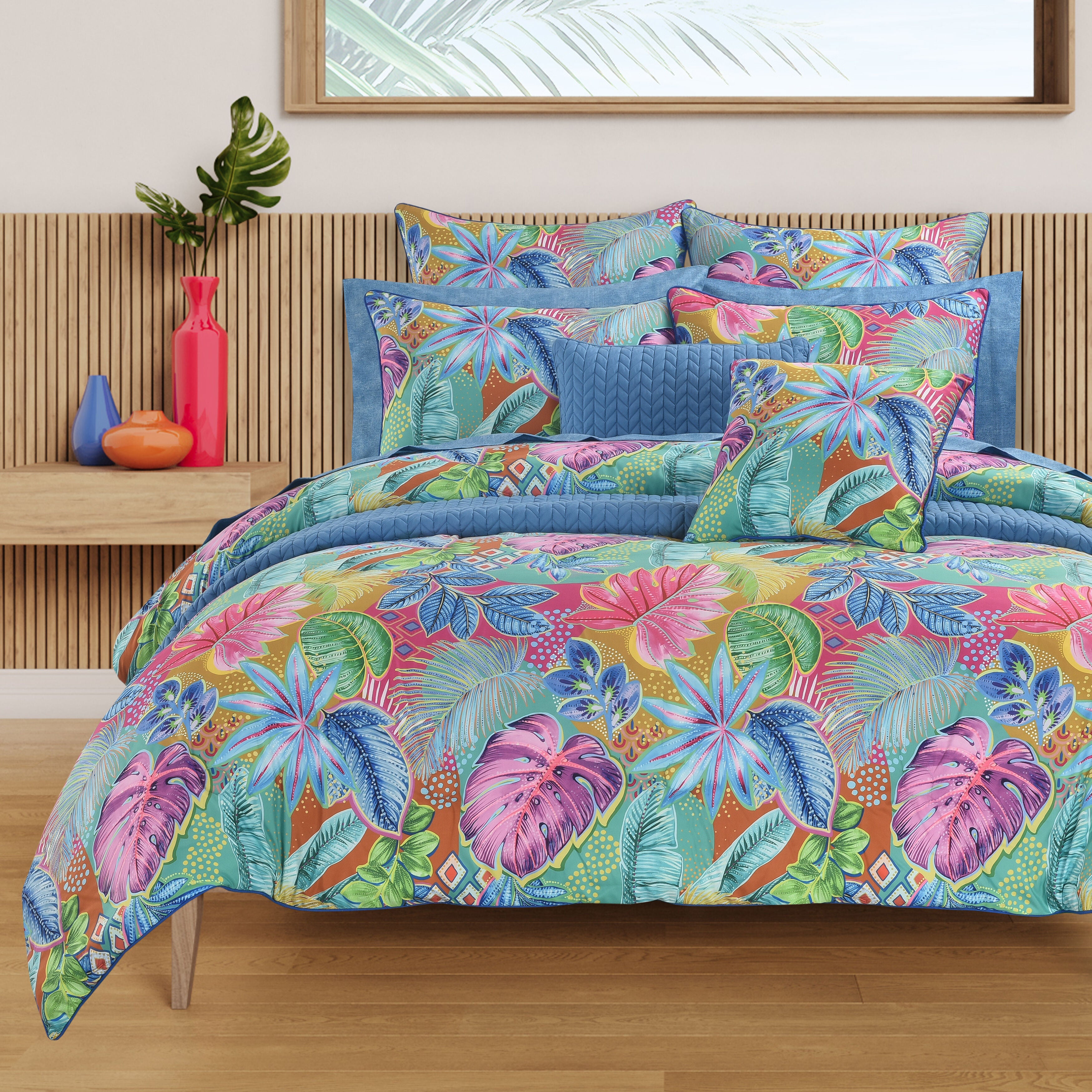 HANALEI KING/CAL KING 3PC. COMFORTER SET, TURQUOISE, hi-res image number 0