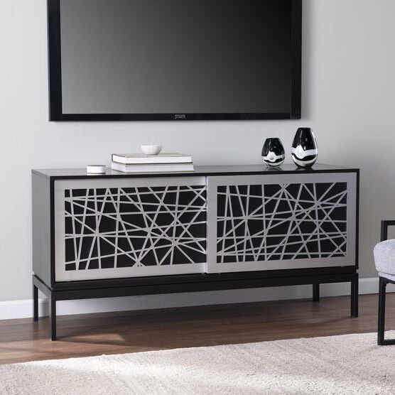 Arminta Contemporary Media Cabinet, BLACK, hi-res image number null
