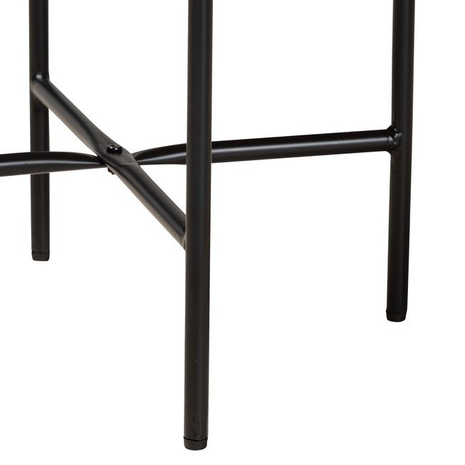 Savion Modern Industrial Walnut Brown Finished Wood And Black Metal End Table, , alternate image number null