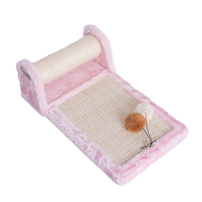 Real Wood Rolling Cat Scratcher Toy, Sisal Scratching Board, , alternate image number null