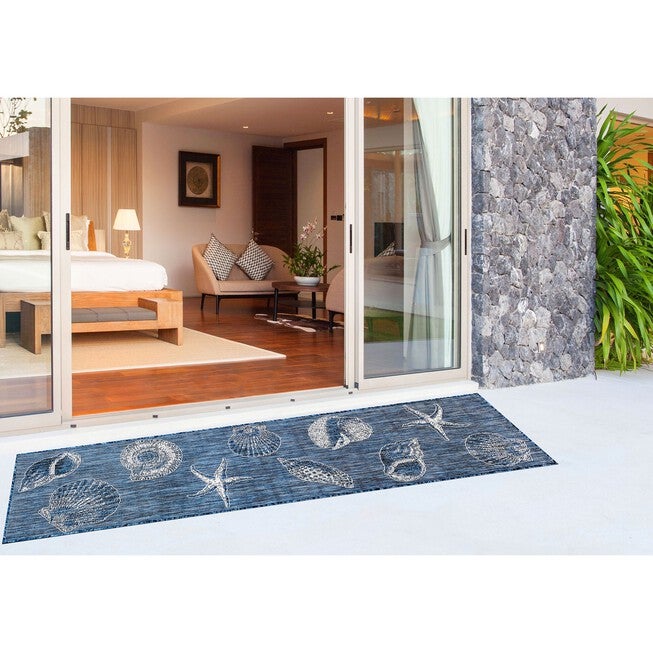 Liora Manne Carmel Shells Indoor/Outdoor Rug Aqua 23 inchesX7 feet 6 inches, , alternate image number 10