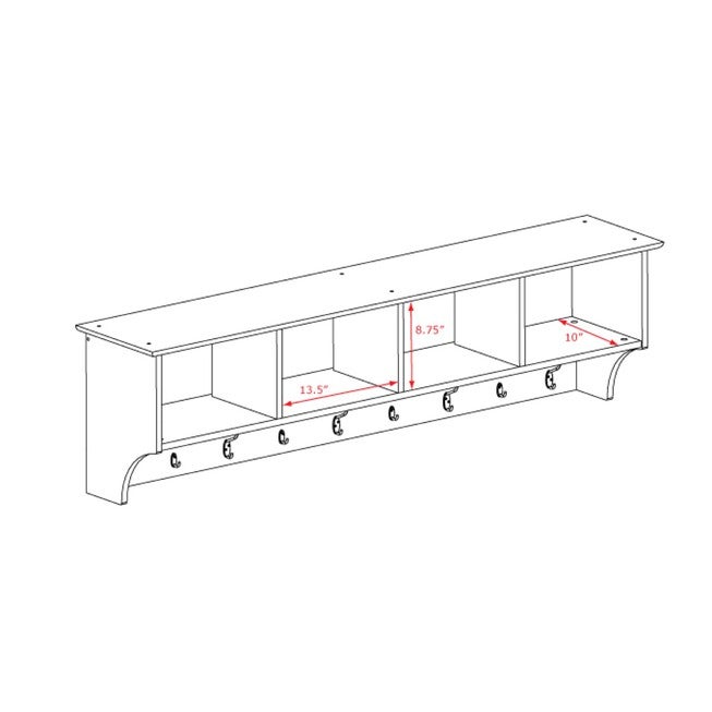 60 inches Wide Hanging Entryway Shelf, , alternate image number null