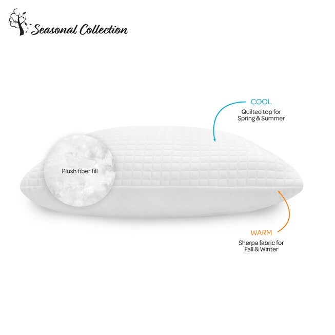 SensorPEDIC All Seasons Reversible Fiber Bed Pillow, , on-hover image number null