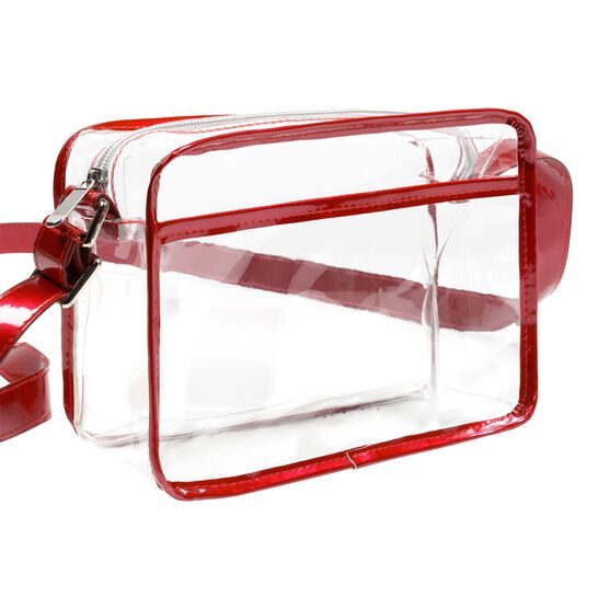 Crossbody Bag Purse With Pocket, Clear/Black, , alternate image number null