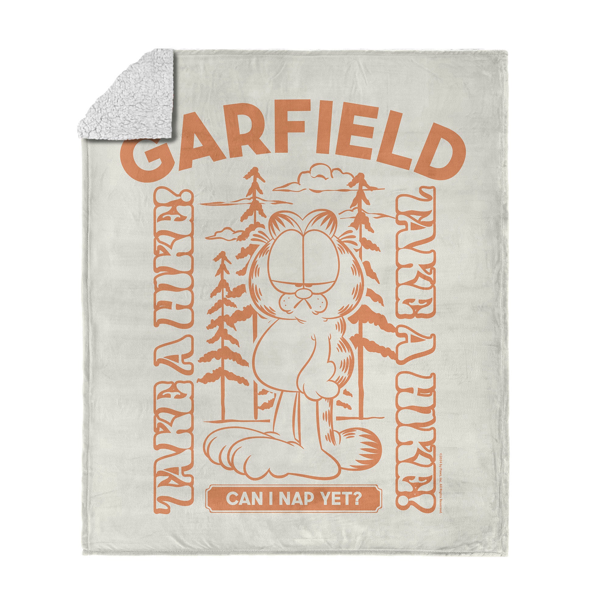 Nickelodeon Garfield Can I Nap Yet Silk Touch Sherpa Throw Blanket 50x60 Inches, GARFIELD, hi-res image number 0