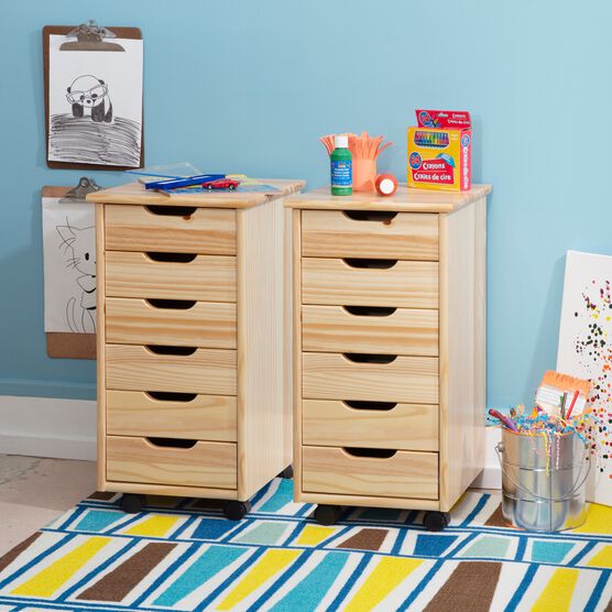 Croghan Six Drawer Rolling Storage Cart, , alternate image number null