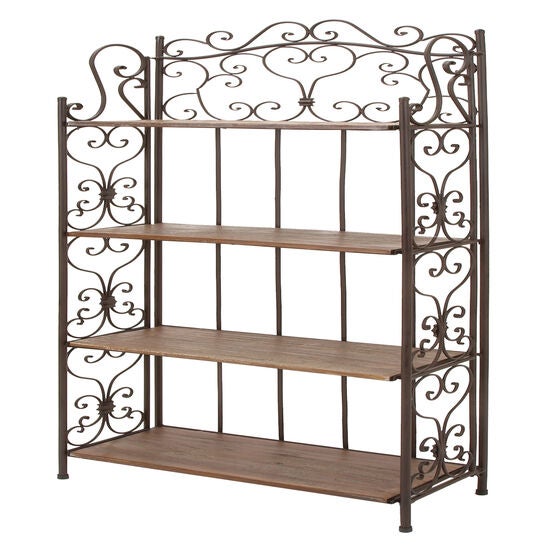 Brown Iron Farmhouse Baker'S Rack, BROWN, hi-res image number null