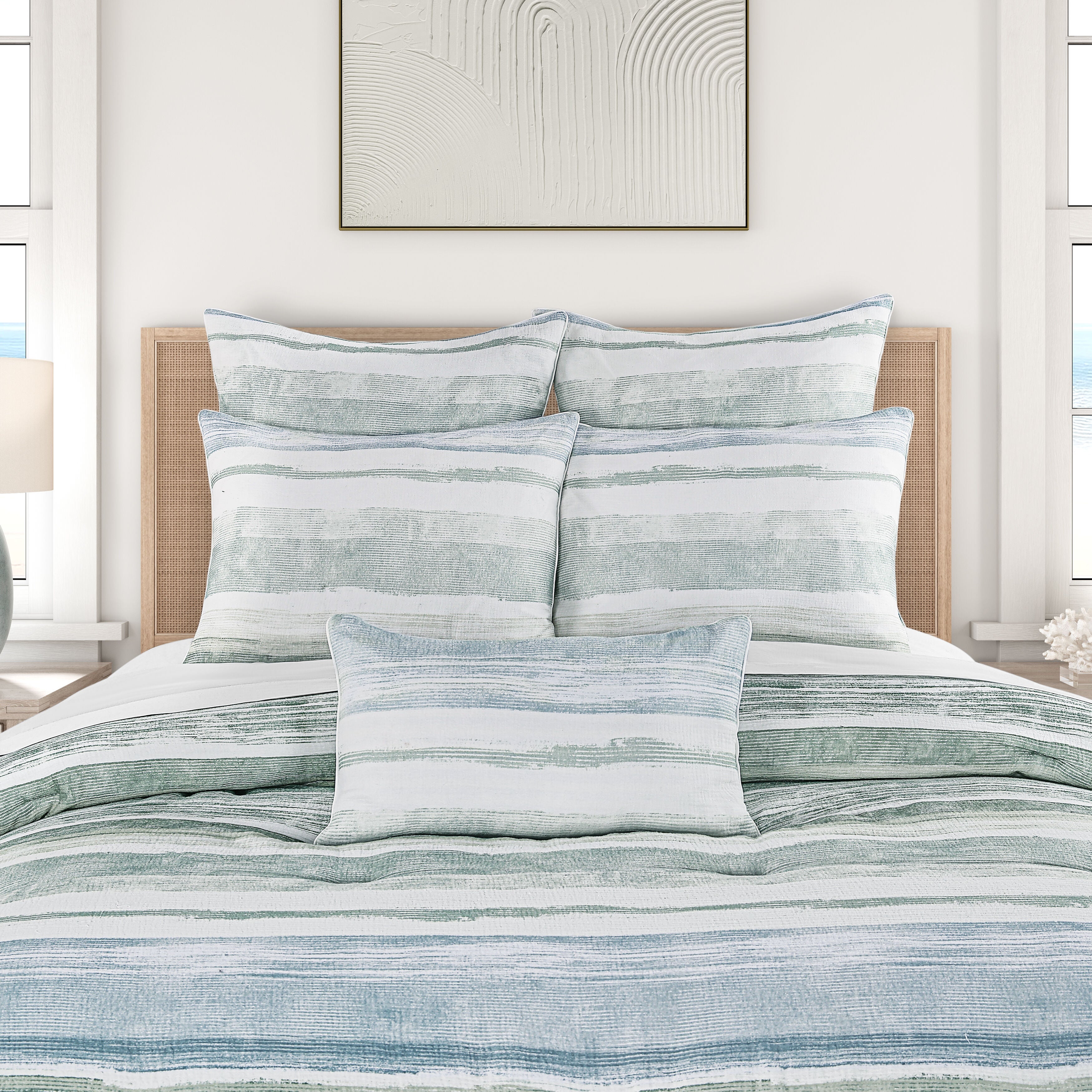 SURF BOUDOIR DECORATIVE THROW PILLOW, AQUA, hi-res image number 0