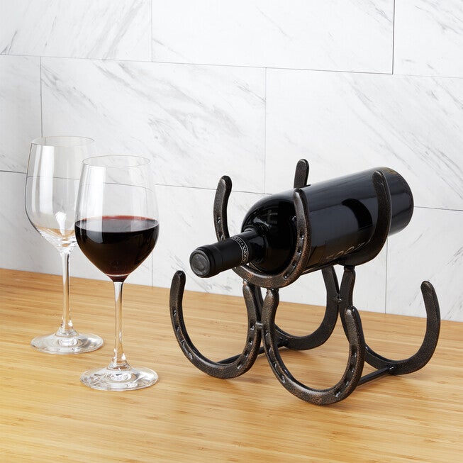 Horseshoe 3 Bottle Metal Wine Rack, , on-hover image number 1