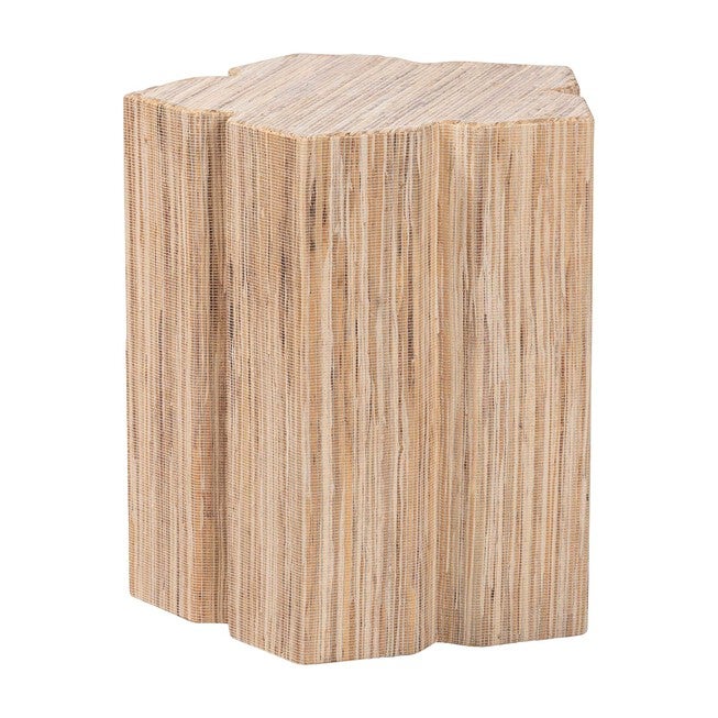Janeth Bohemian Woven Grasscloth End Table, NATURAL, alternate image number null