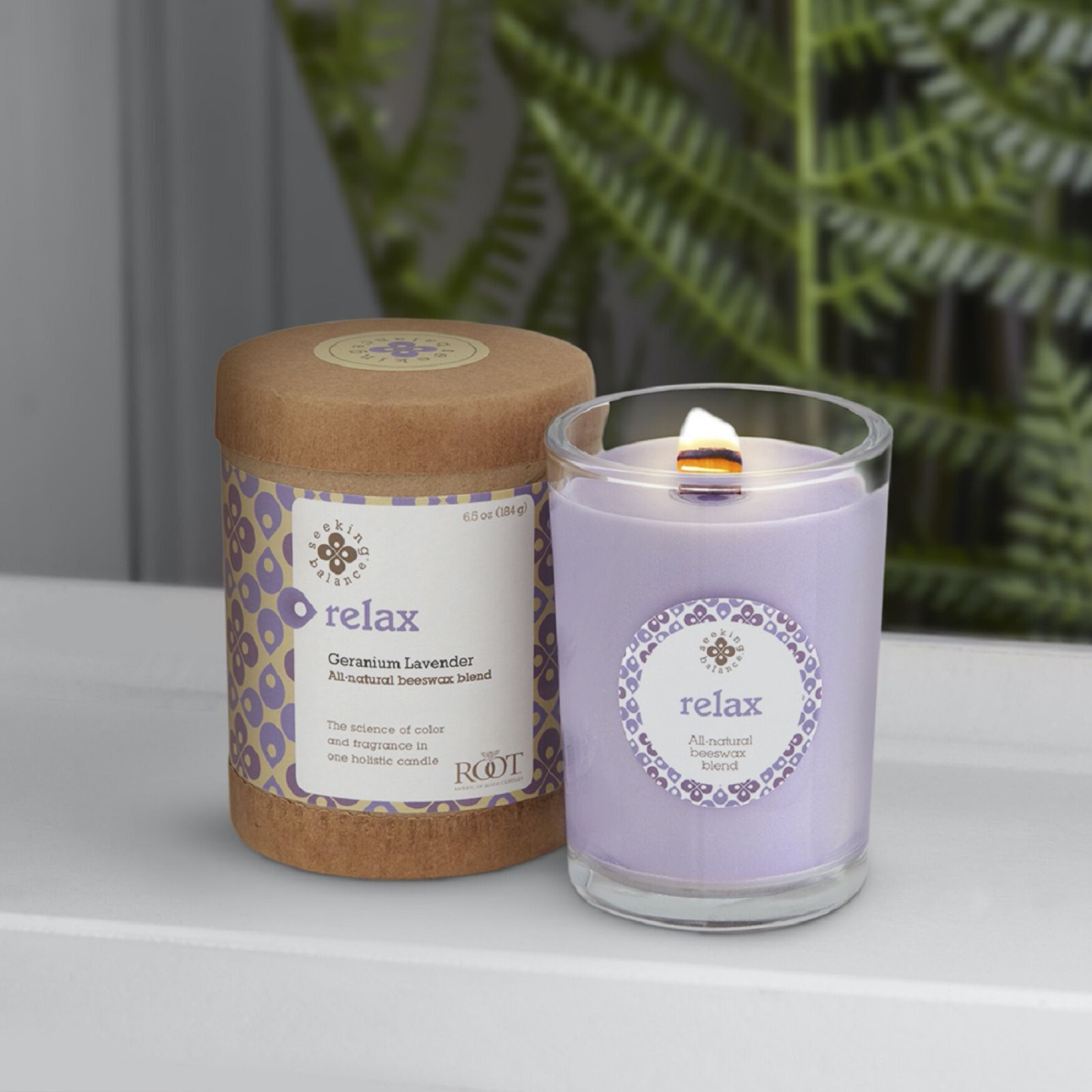 Seeking Balance Relax-Geranium Lavender Jar Candle, , on-hover image number 1