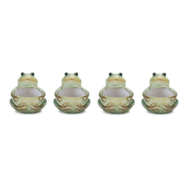 Terra Cotta Frog Planter (Set Of 4), , alternate image number 1