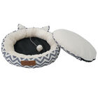 Chevron Printing poly-cotton cozy round cat bed , 21 inch, , alternate image number 5