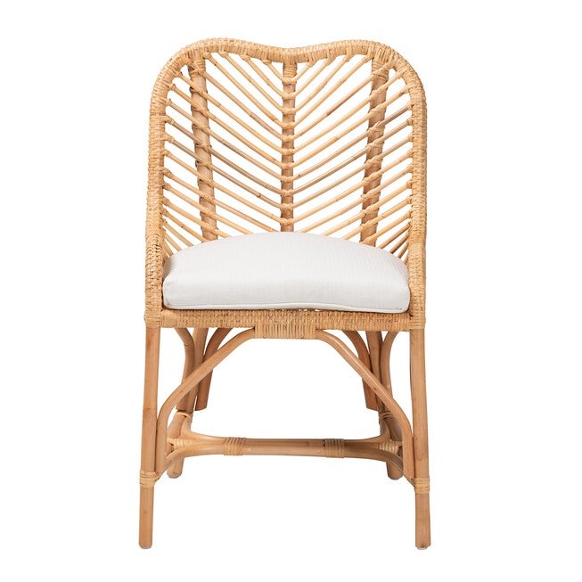 Arween Modern Bohemian Natural Brown Rattan Dining Chair, , on-hover image number null