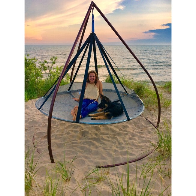 7ft dia Hammock Flying Saucer Hanging Chair Set W/ Stand, , on-hover image number 1
