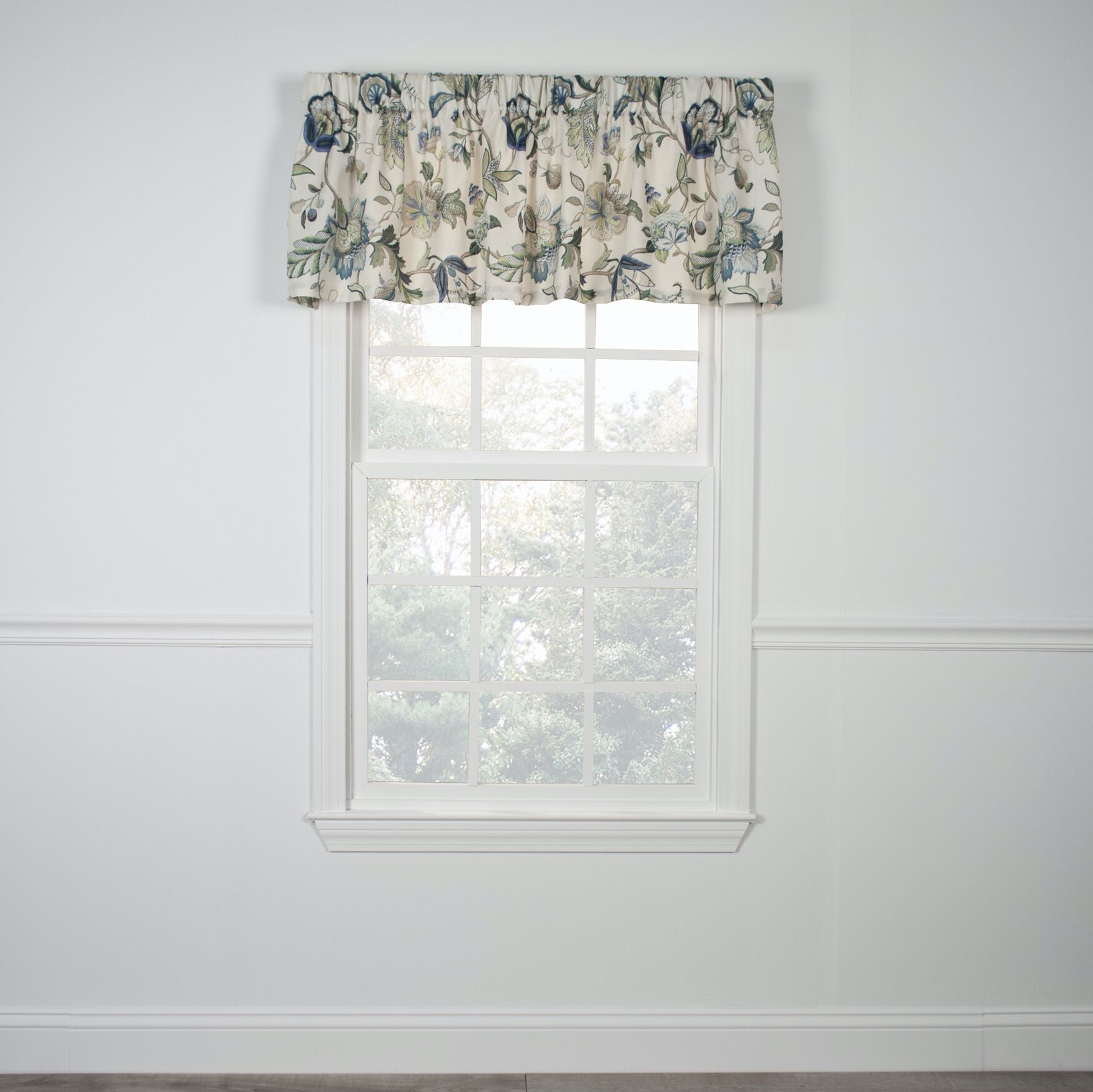 Brissac Unlined Tailored Valance, BLUE, hi-res image number 0